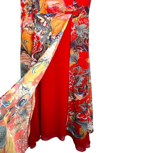 FLORYDAY Maxi Dress Cap Sleeve Floral Abstract Print in Multicolor Women's Large - Picture 6 of 11